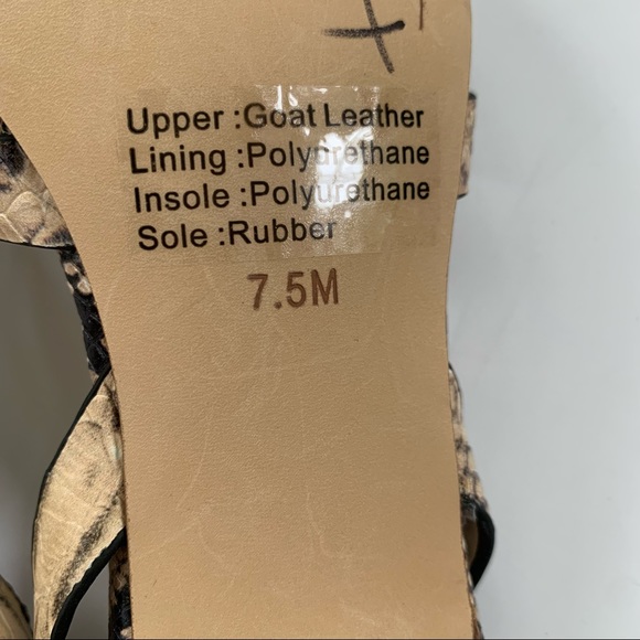 Gibson Latimer Sandal Leather Snakeskin Ankle Strap Low Heel 7.5 NWT - Picture 10 of 14